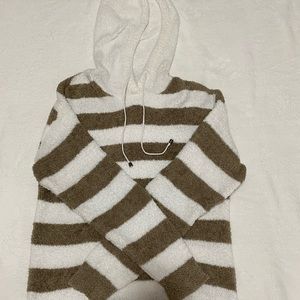 C’isa brown and white striped sweater